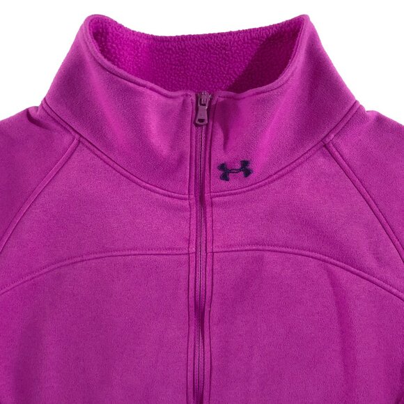 Under Armour Sweater Womens Size XS Fuschia Half Zip Pullover Fleece Semi Fitted - Picture 5 of 7